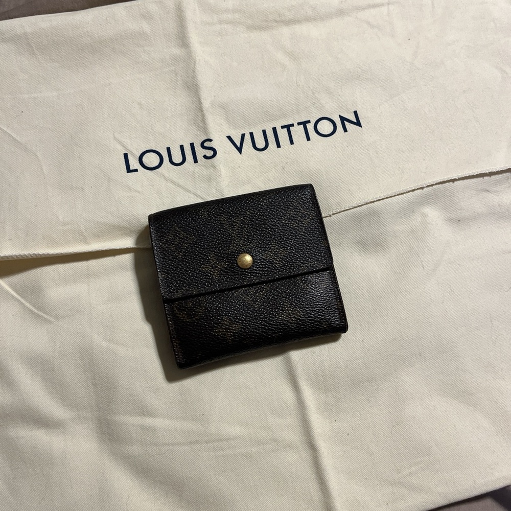 Louis Vuitton Dark Brown Wallet with Gold Button